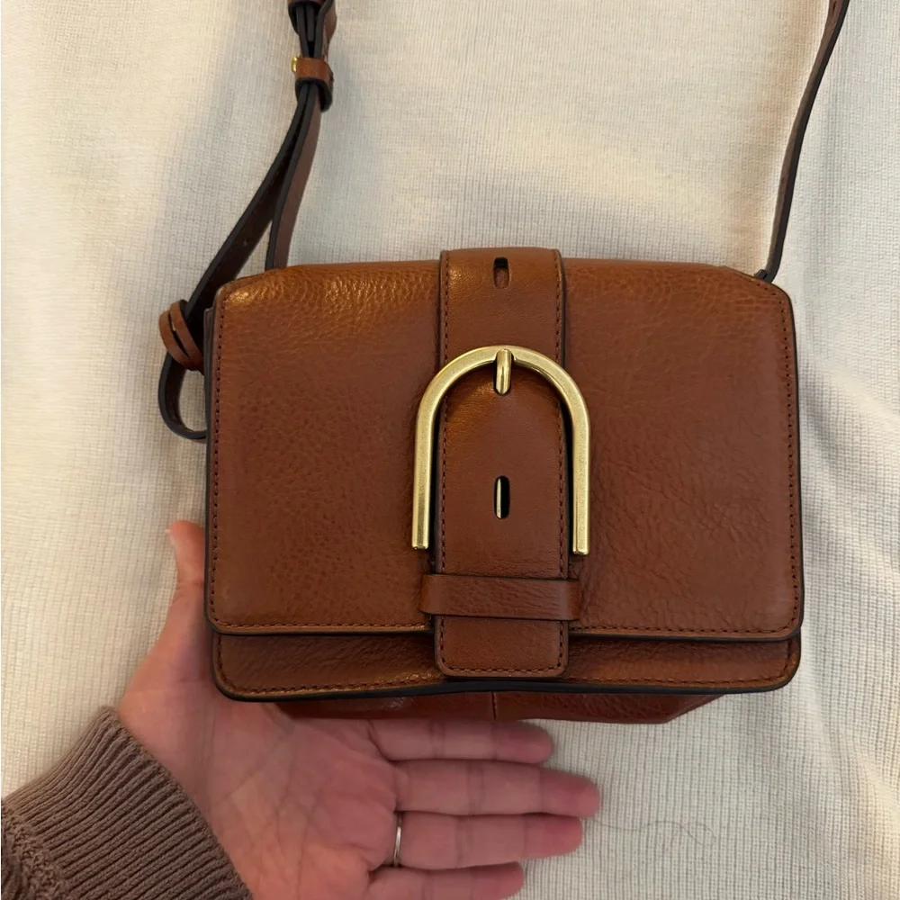 Fossil Brown Leather Crossbody Bag - Picture 2 of 7